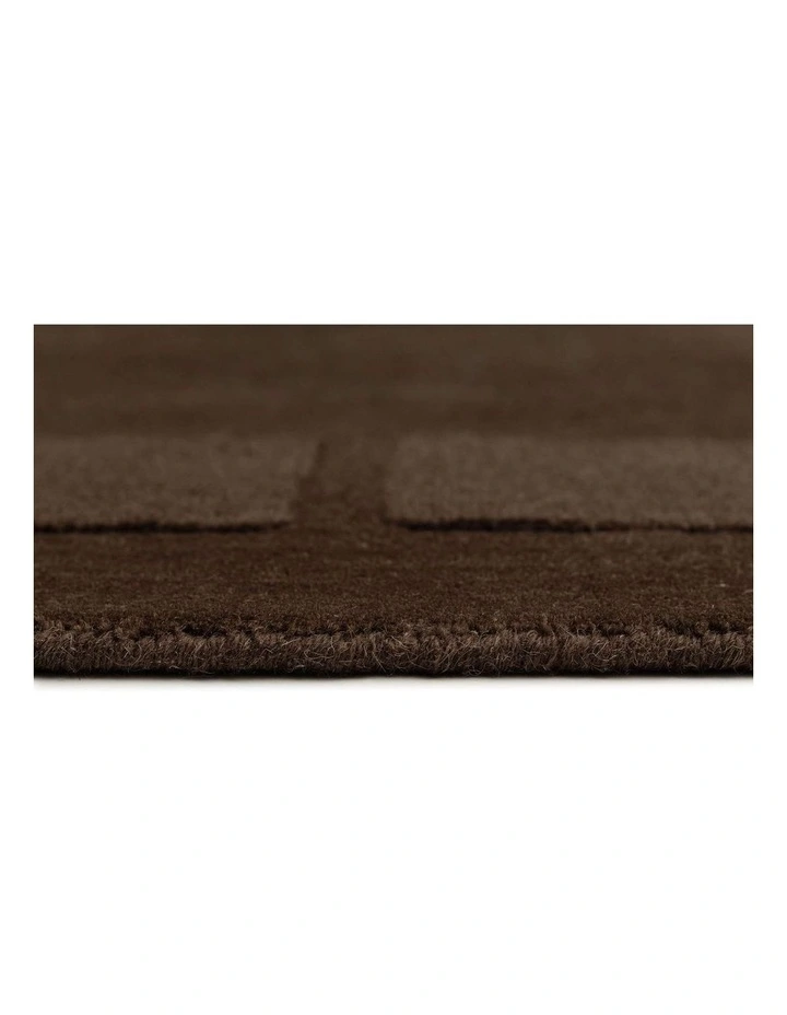 MISS AMARA ALARCA CHOCOLATE HANDLOOM GEOMETRIC WOOL RUG image 4