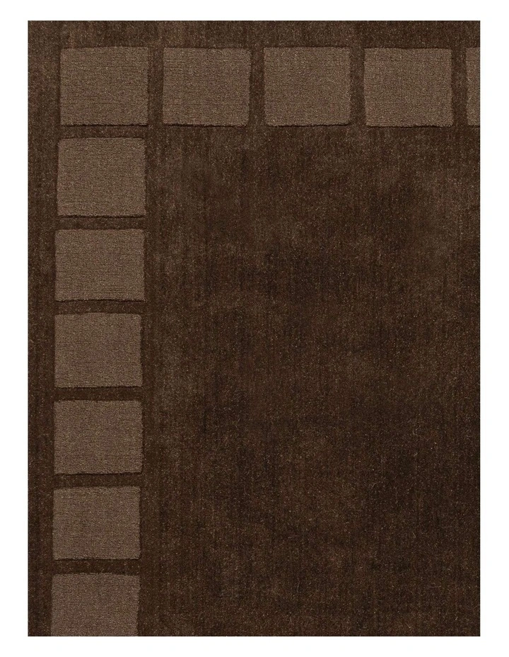 MISS AMARA ALARCA CHOCOLATE HANDLOOM GEOMETRIC WOOL RUG image 5