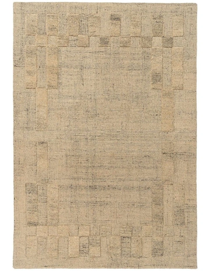 MISS AMARA CRESSIDA SAND GEOMETRIC WOOL RUG image 1