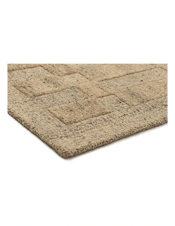 MISS AMARA CRESSIDA SAND GEOMETRIC WOOL RUG image 2
