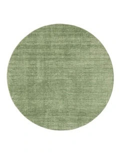 MISS AMARA ELENA GREEN MINIMAL WASHABLE ROUND RUG