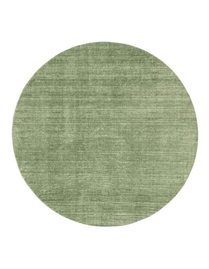 MISS AMARA ELENA GREEN MINIMAL WASHABLE ROUND RUG image 1