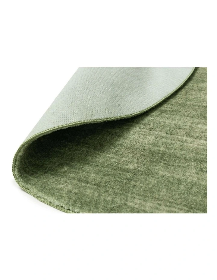 MISS AMARA ELENA GREEN MINIMAL WASHABLE ROUND RUG image 2