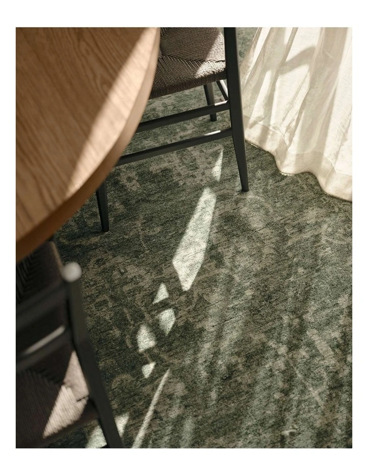 MISS AMARA VINCHI TONAL DISTRESSED FOREST GREEN RUG image 6