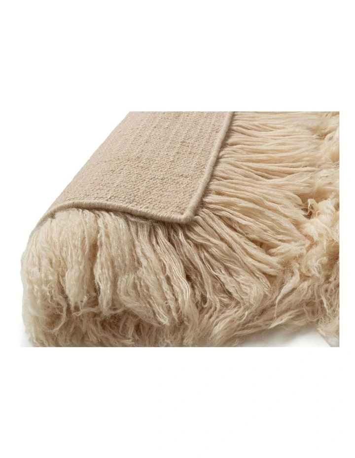MISS AMARA ORACENE BEIGE DEEP PILE WOOL SHAG RUG image 3