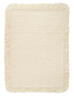 MISS AMARA SANCHA CREAM HANDMADE WOOL FRINGE RUG