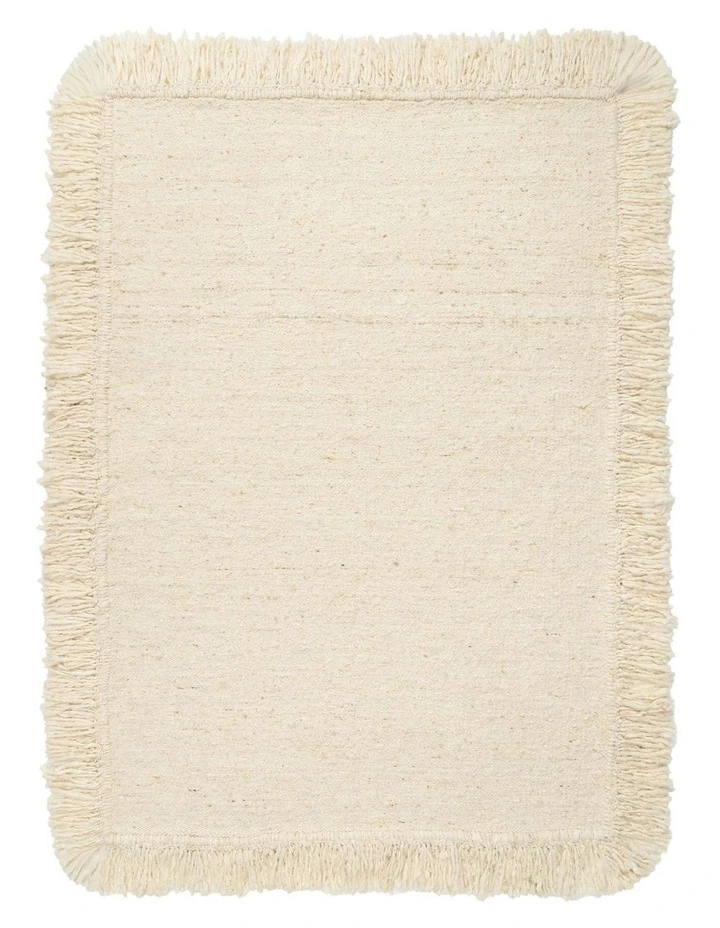 MISS AMARA SANCHA CREAM HANDMADE WOOL FRINGE RUG image 1