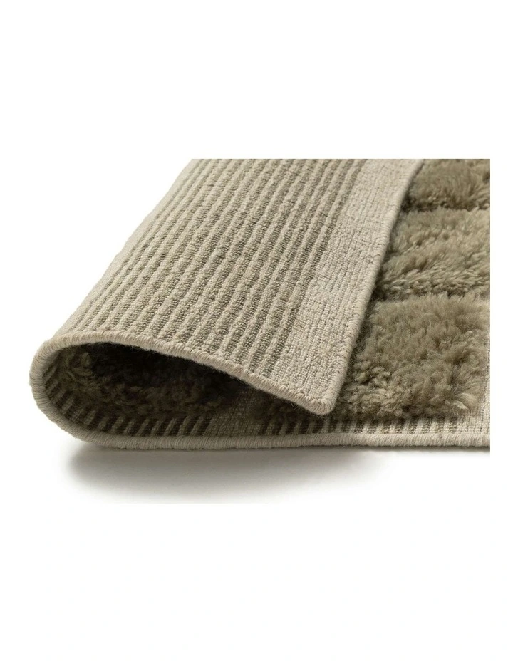 MISS AMARA SONDRA GREEN HANDLOOM GRID WOOL RUG image 3