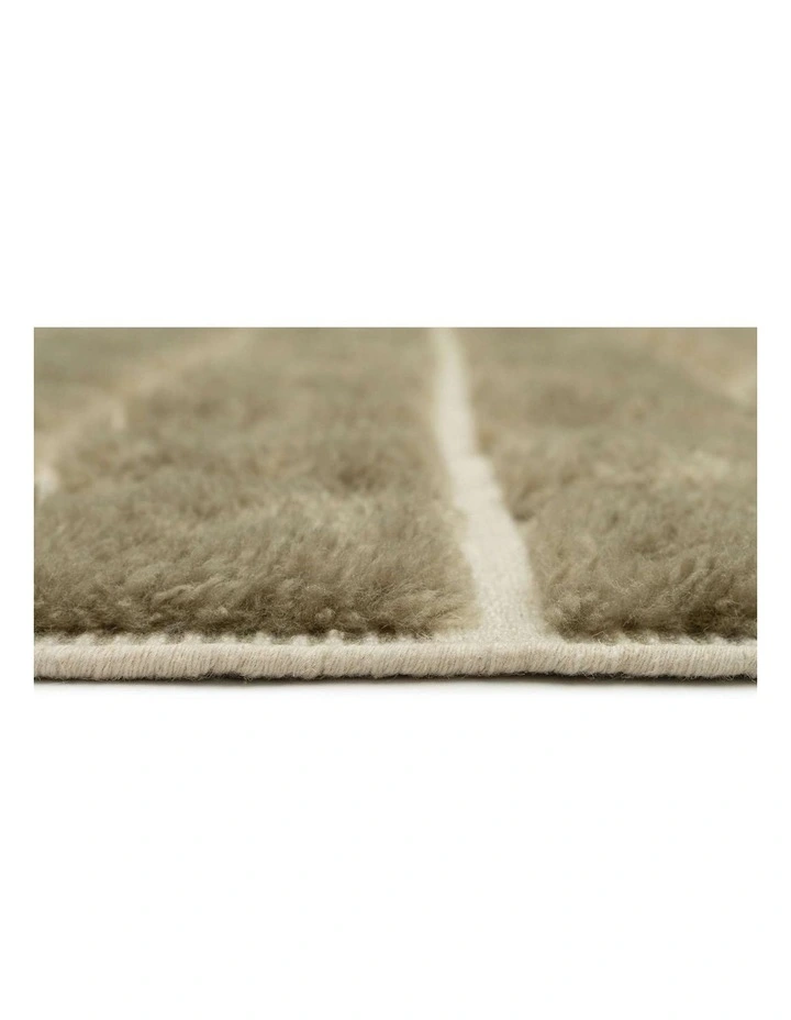 MISS AMARA SONDRA GREEN HANDLOOM GRID WOOL RUG image 4