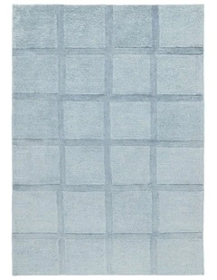 MISS AMARA ARAMINTA BLUE GEOMETRIC WOOL SHAG RUG