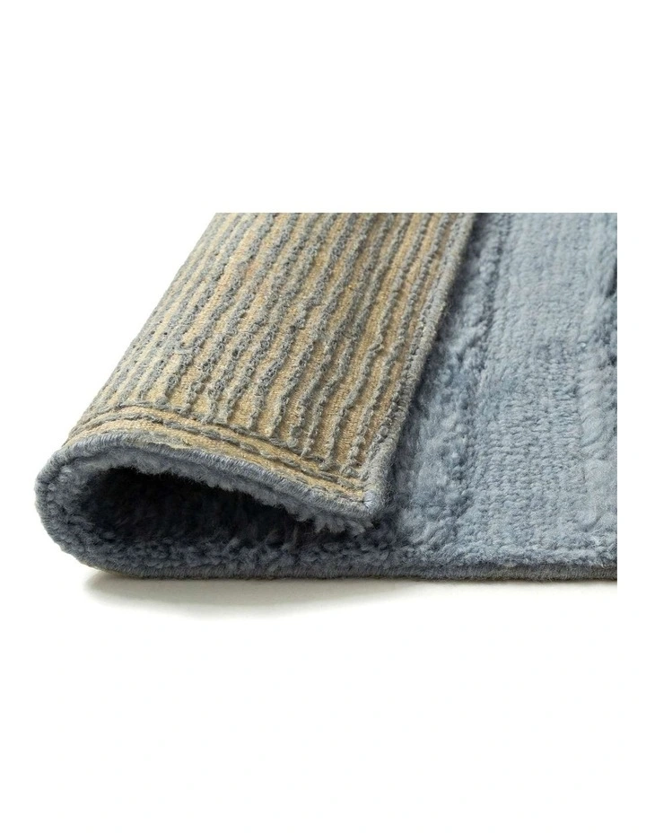 MISS AMARA ARAMINTA BLUE GEOMETRIC WOOL SHAG RUG image 3