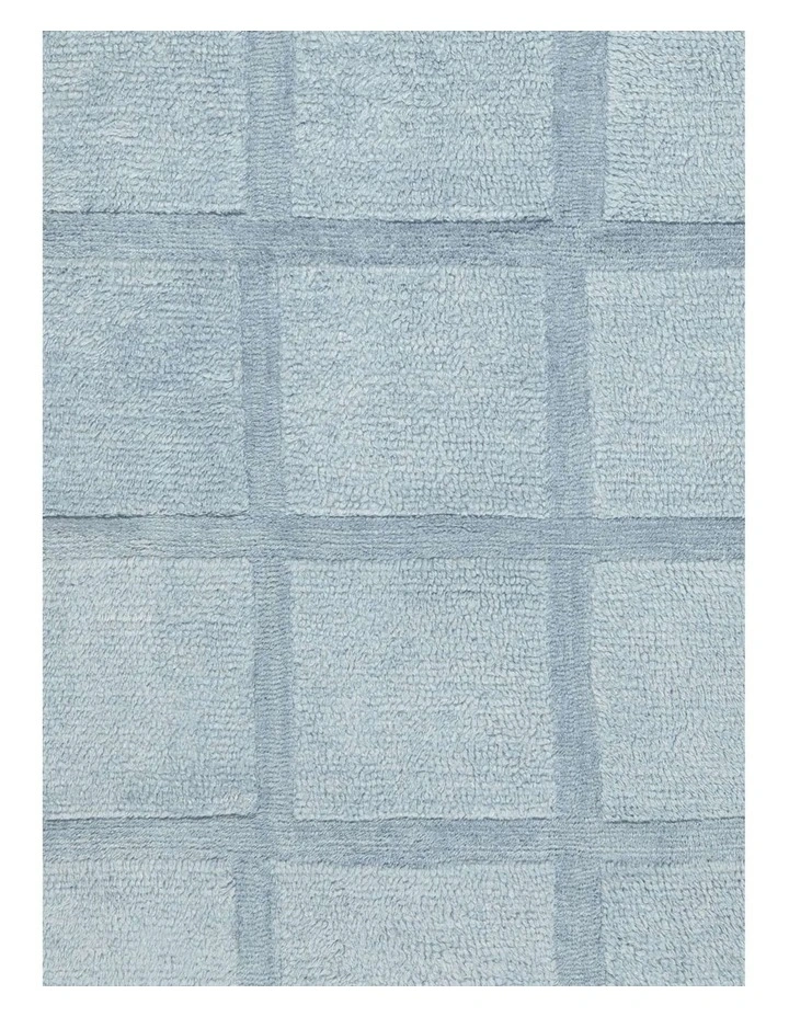 MISS AMARA ARAMINTA BLUE GEOMETRIC WOOL SHAG RUG image 5