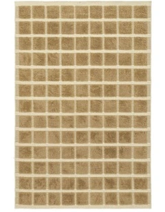 MISS AMARA OAKLYNN CHOCOLATE HANDLOOM GRID WOOL RUG