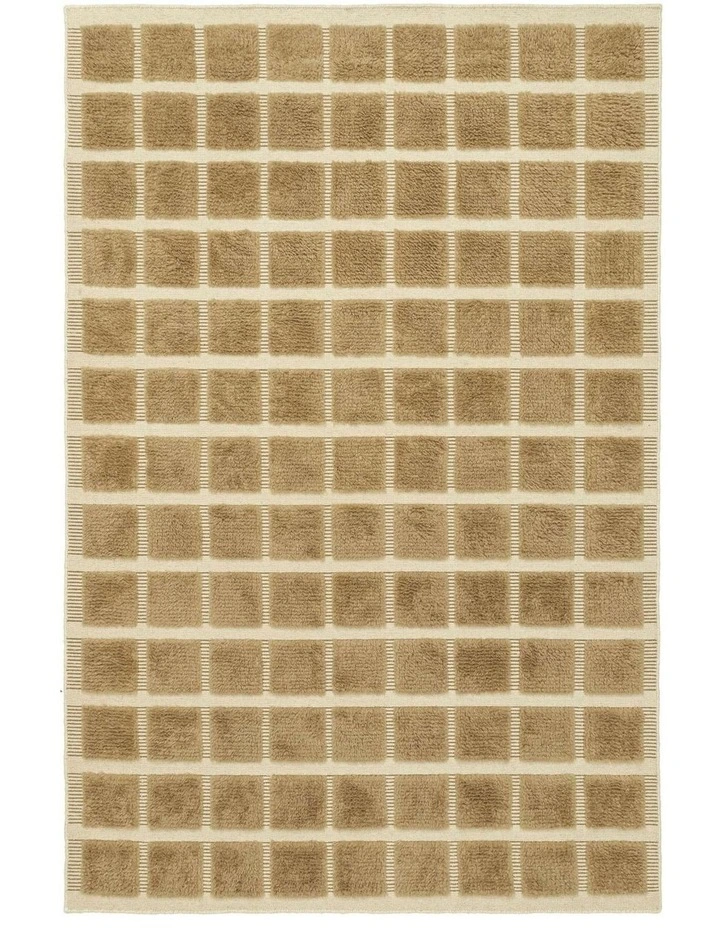 MISS AMARA OAKLYNN CHOCOLATE HANDLOOM GRID WOOL RUG image 1