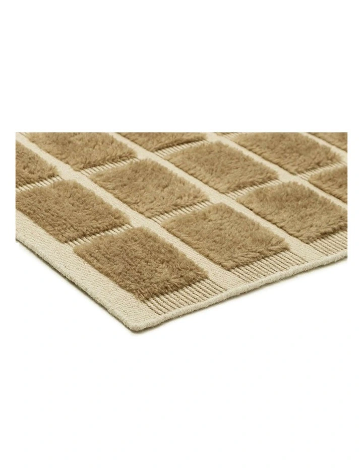 MISS AMARA OAKLYNN CHOCOLATE HANDLOOM GRID WOOL RUG image 2