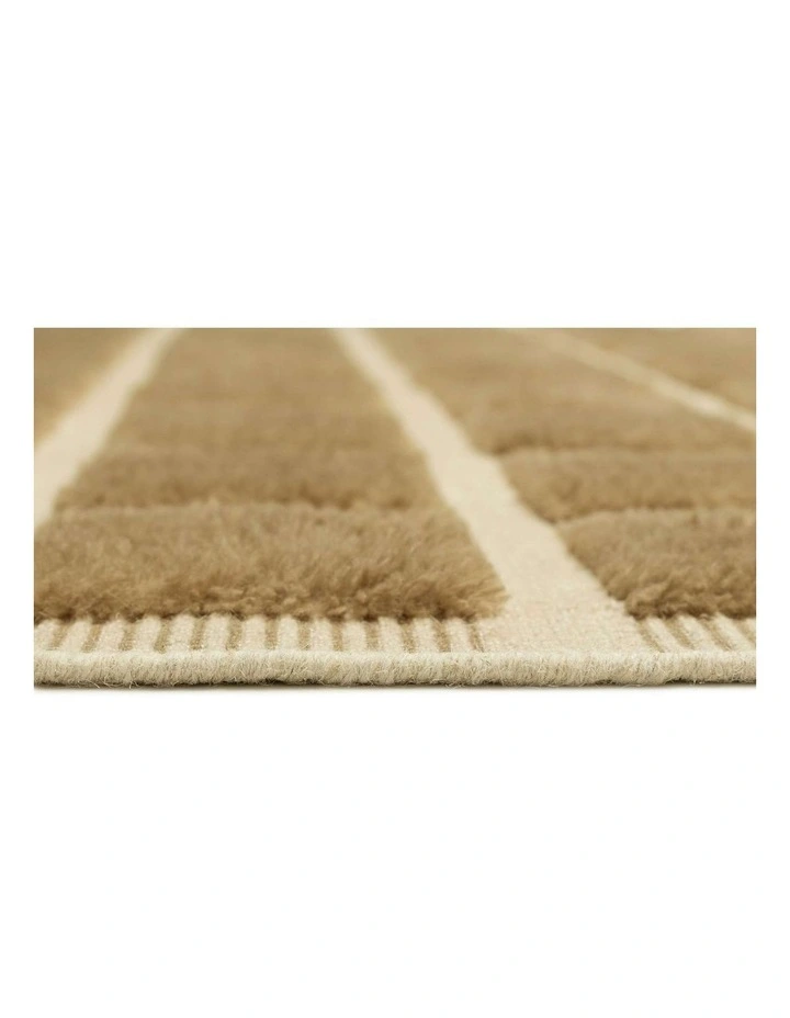 MISS AMARA OAKLYNN CHOCOLATE HANDLOOM GRID WOOL RUG image 4