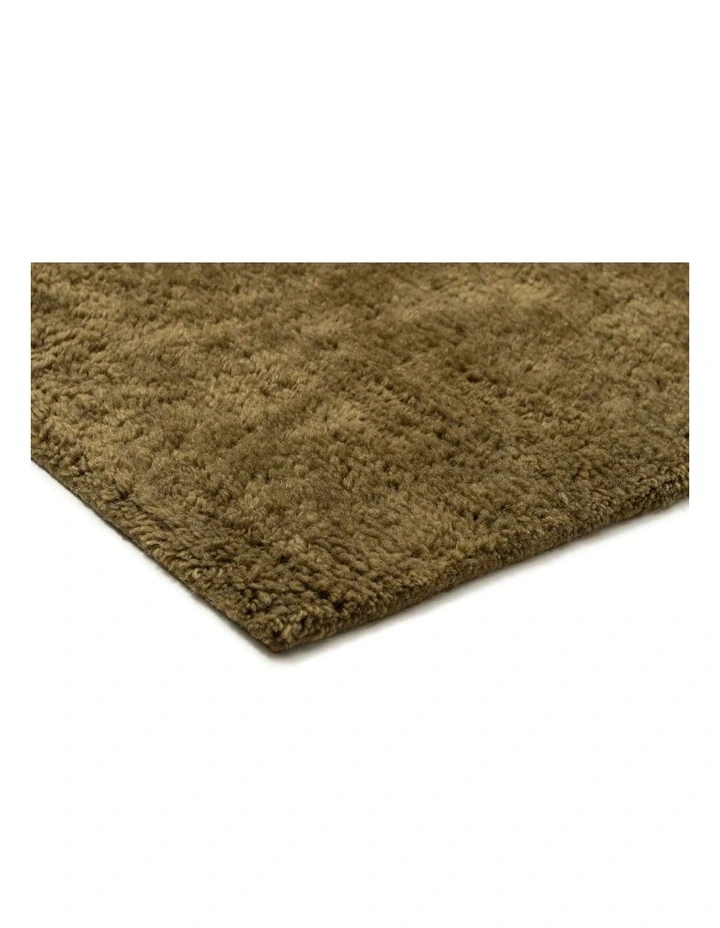 MISS AMARA FLAVIA DARK GREEN WOOL DIRECTIONAL SHAG RUG image 2