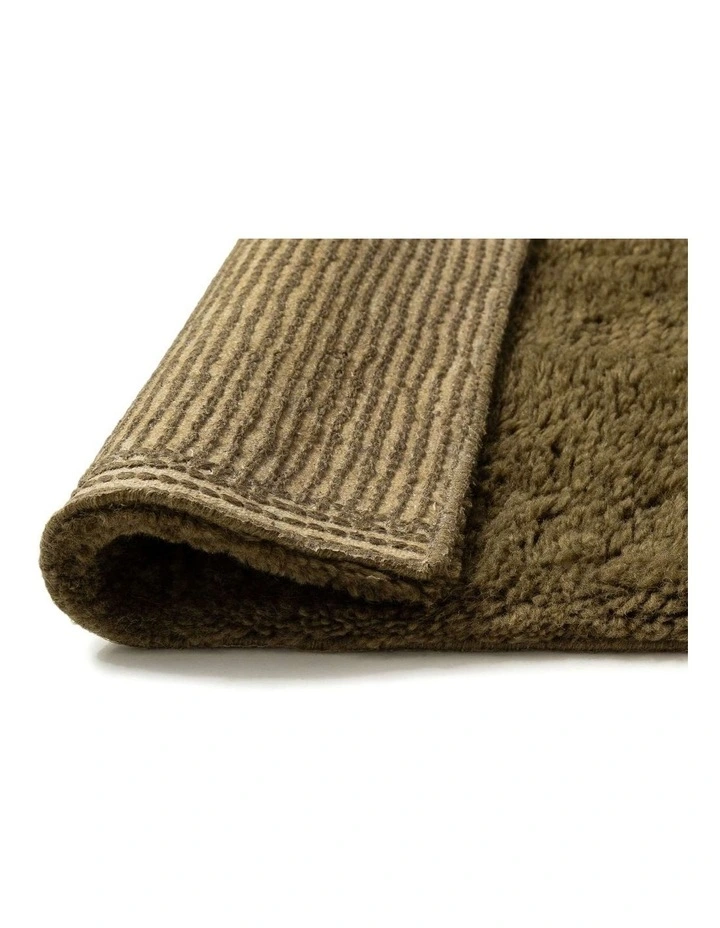 MISS AMARA FLAVIA DARK GREEN WOOL DIRECTIONAL SHAG RUG image 3