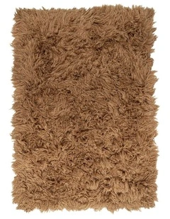 MISS AMARA MINERVA MOCHA DEEP PILE WOOL SHAG RUG