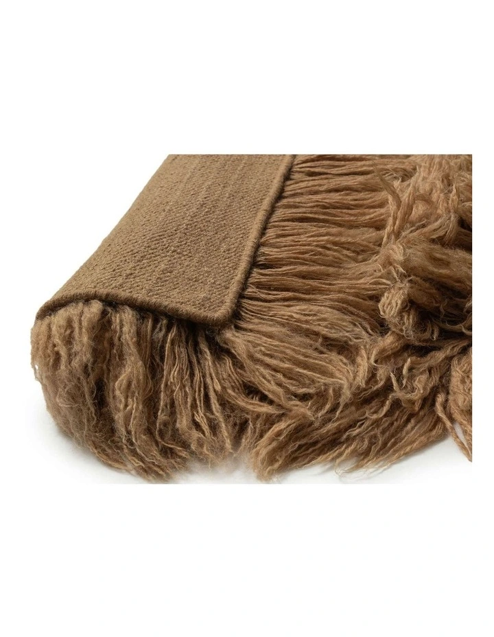 MISS AMARA MINERVA MOCHA DEEP PILE WOOL SHAG RUG image 3