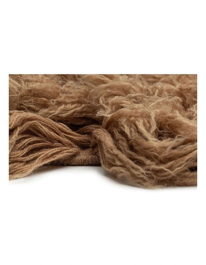 MISS AMARA MINERVA MOCHA DEEP PILE WOOL SHAG RUG image 4