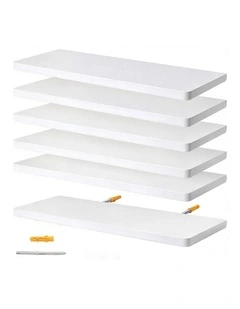 Levede Floating Shelves 6Pcs DIY Wall Mounted Storage Display Bookshelf White