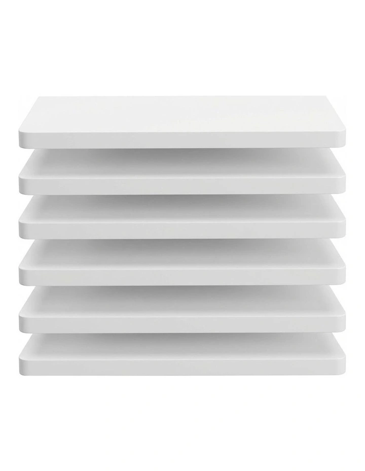 Levede Floating Shelves 6Pcs DIY Wall Mounted Storage Display Bookshelf White image 2
