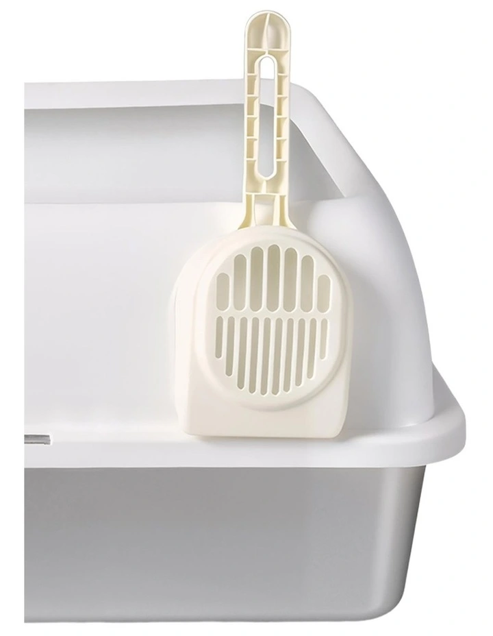 Pawz Stainless Steel Cat Litter Box Large High-Sided Easy Clean White image 6