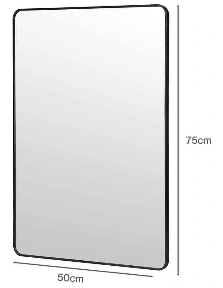 Yezi Rectangle Wall Mirror 75x50cm Bathroom Wall Mounted Vanity Mirror Home Decor image 3