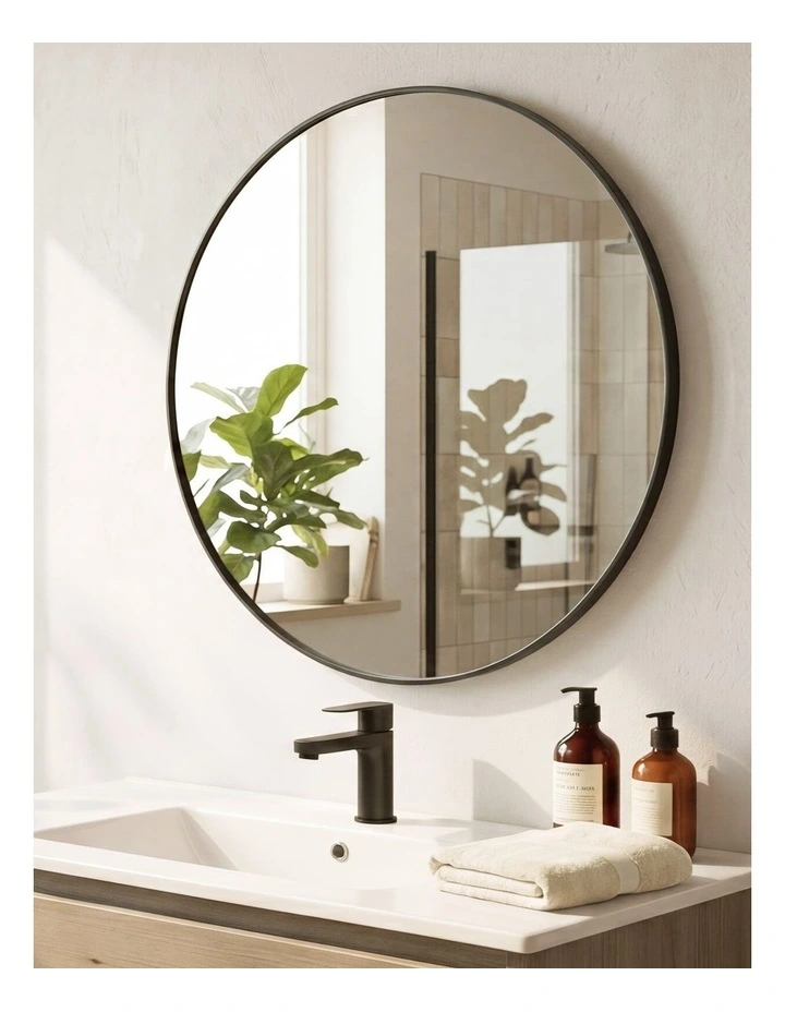 Yezi 60cm Wall Vanity Mirror Round Decorative Bathroom HD Glass Anti-explosion image 7
