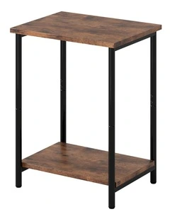 Levede Side Table 2-Tier Industrial Vintage End Table Storage Shelf Nightstand