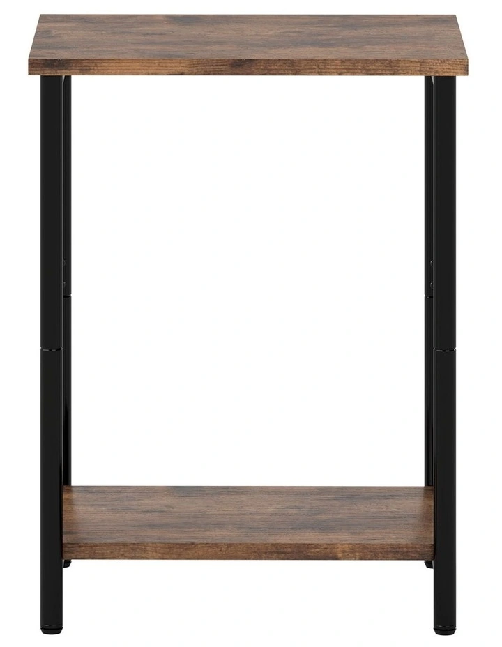 Levede Side Table 2-Tier Industrial Vintage End Table Storage Shelf Nightstand image 2