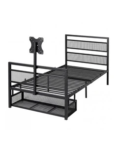 Levede Gaming Bed Frame Rotating TV Mount Storage Metal Single Bed 32in Bedroom