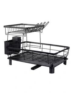 Toque 2 Tier Drying Rack Kitchen Organizer Storage Plate Drainer Cutlery Holder