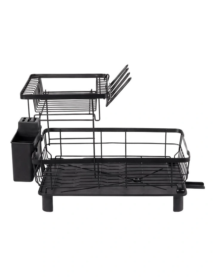 Toque 2 Tier Drying Rack Kitchen Organizer Storage Plate Drainer Cutlery Holder image 2