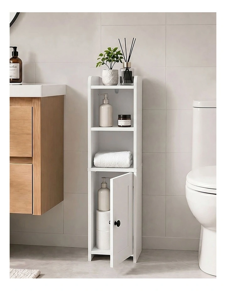 Levede Bathroom Cabinet Storage Slim Organiser Toilet Paper Storage 78.5cm White image 7