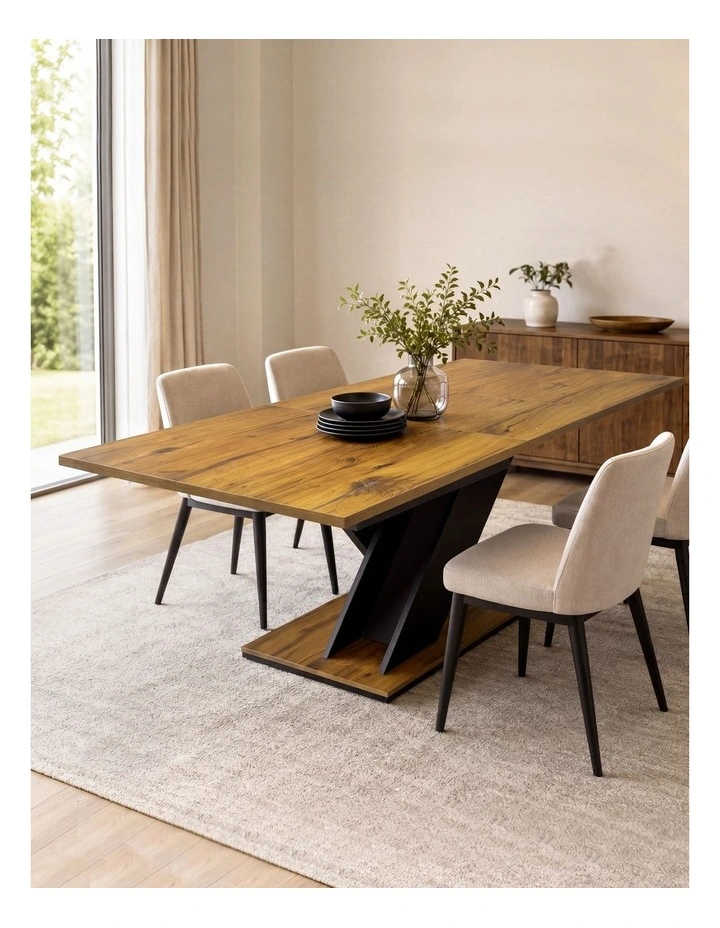 Levede Dining Table Extendable 120cm-160cm 6 People Rectangular Dining Room image 7
