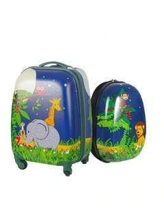 Bopeep 2-Piece Kids Luggage Set Travel Suitcase Backpack Jungle