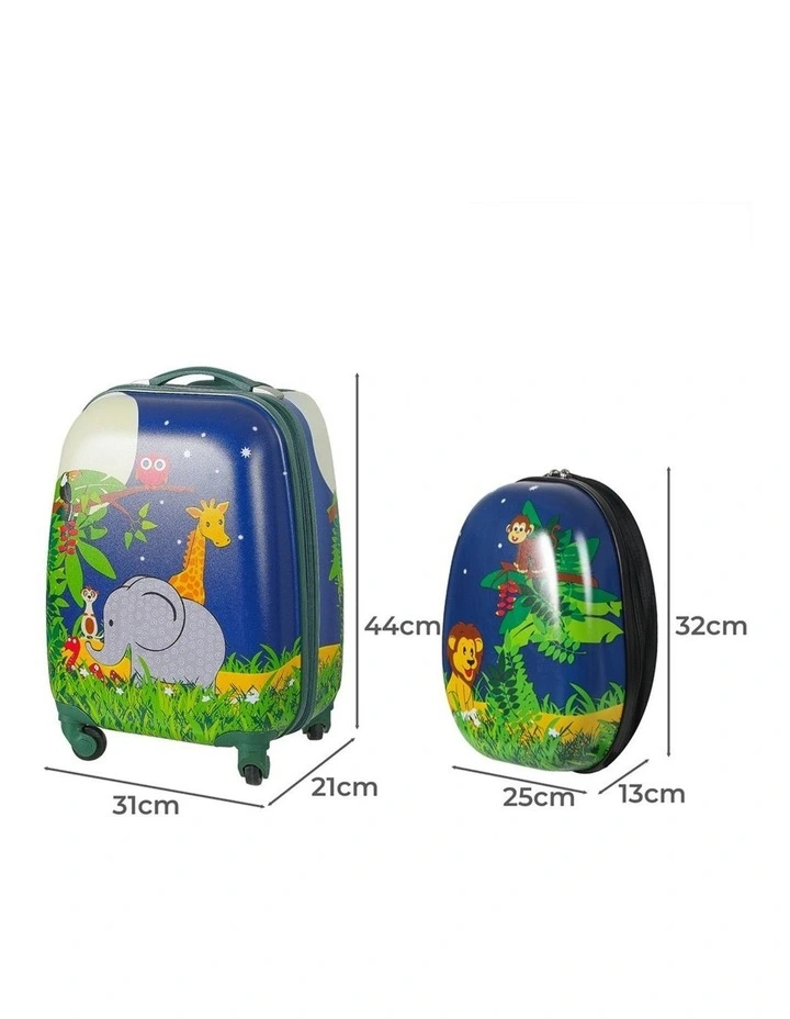 Bopeep 2-Piece Kids Luggage Set Travel Suitcase Backpack Jungle image 3