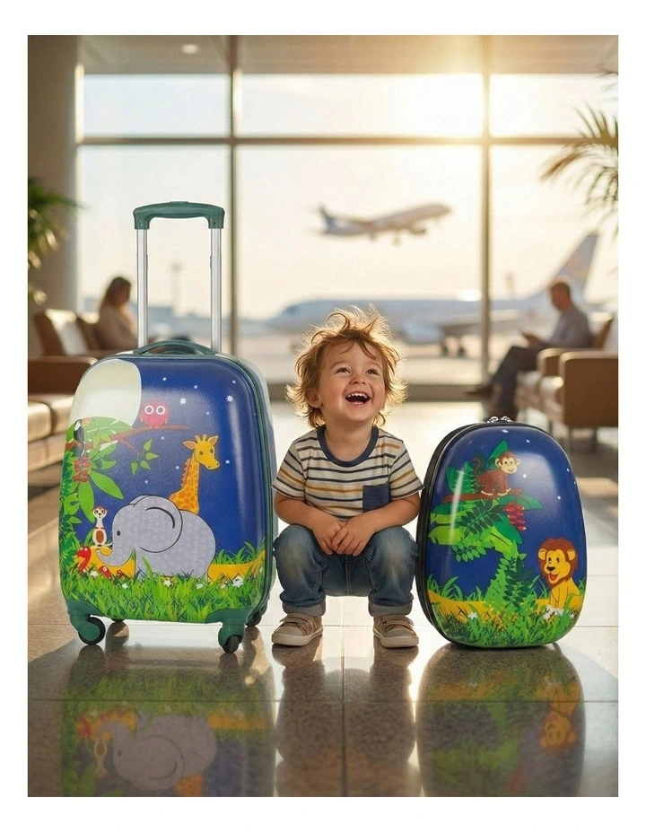 Bopeep 2-Piece Kids Luggage Set Travel Suitcase Backpack Jungle image 7