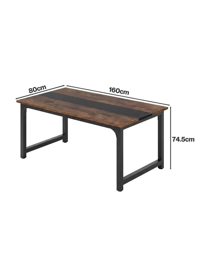 Levede Dining Table 4-6 Seater Industrial Rectangular 160cm Kitchen Restaurant image 3