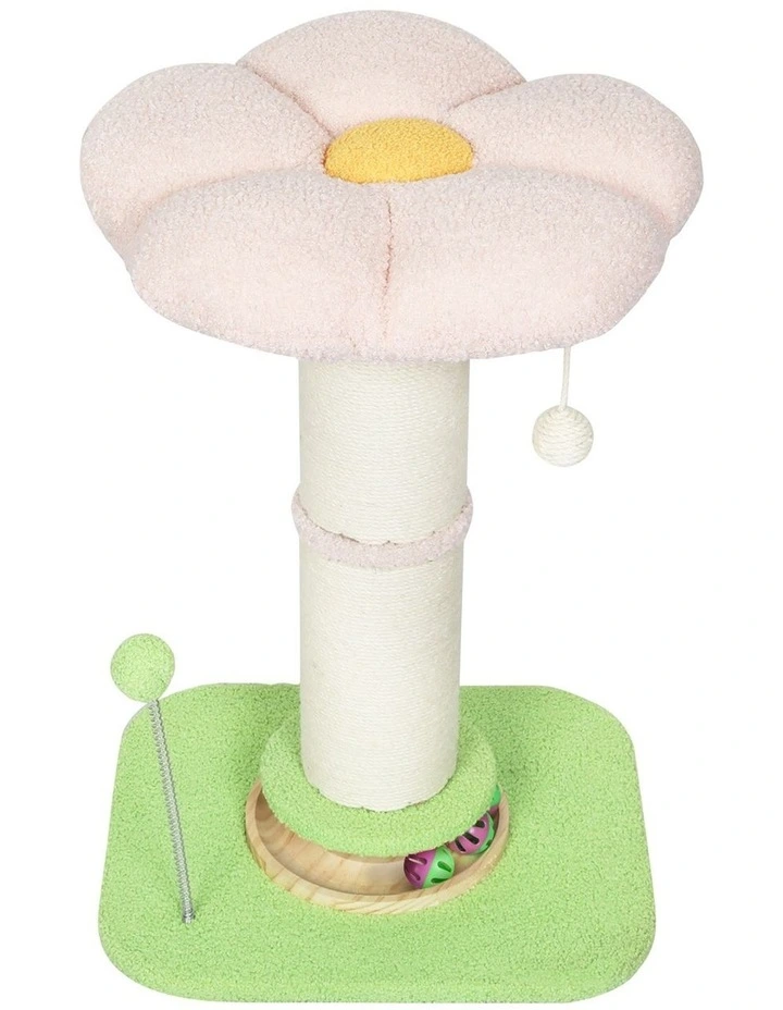 Pawz Flower Cat Tree Tower Sisal Scratching Post Pink 61.5cm image 1