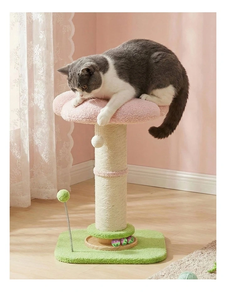 Pawz Flower Cat Tree Tower Sisal Scratching Post Pink 61.5cm image 7