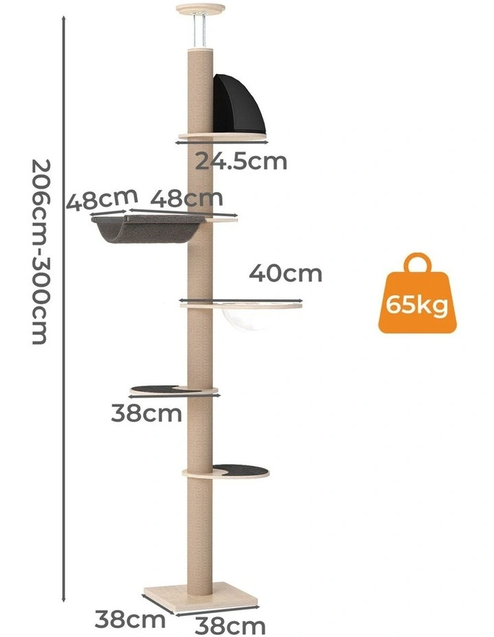 Pawz Cat Tree Large Tower Scratching Post Condo Bed 300cm image 3