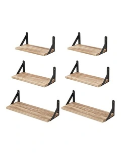 Levede Floating Wall Shelves 6 Pcs Wall Mounted Display Bookshelf Rack Kitchen