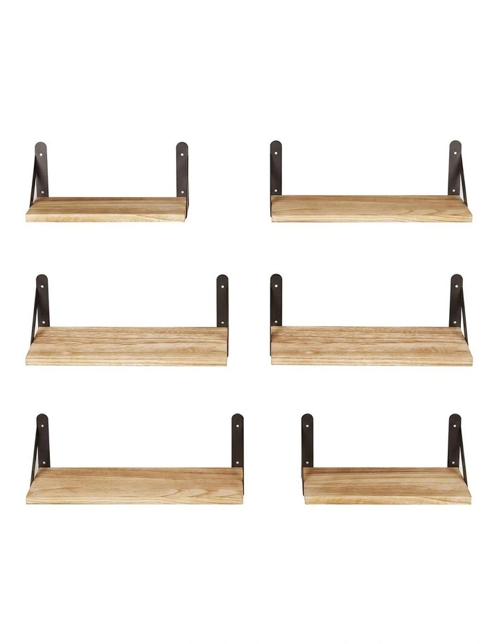 Levede Floating Wall Shelves 6 Pcs Wall Mounted Display Bookshelf Rack Kitchen image 2