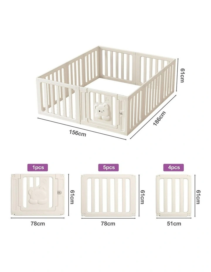 Bopeep Kids Playpen Baby Safety Gate With Lock Toddler Play Game Toy 10 Panel image 3