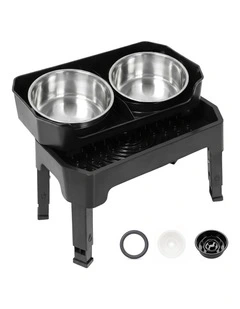 Pawz Raised Dog Bowls Adjustable Elevated Feeder Slow Feeder Lick Mat Foldable