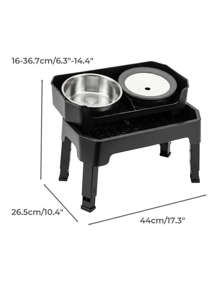 Pawz Raised Dog Bowls Adjustable Elevated Feeder Slow Feeder Lick Mat Foldable image 3