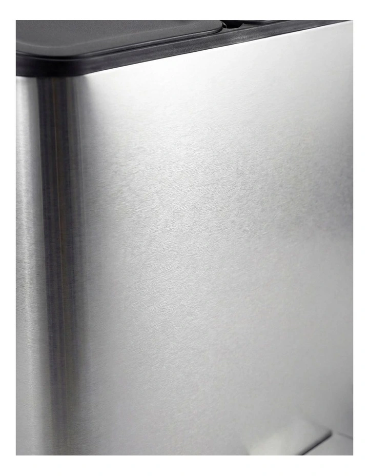 Toque Pedal Rubbish Bin Kitchen Trash Can Stainless Steel 3 x 18L Waterproof image 5